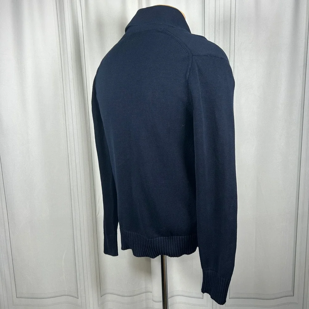 J.Crew Mens Navy Blue Rope Toggle Shawl Collar Cardigan Sweater M